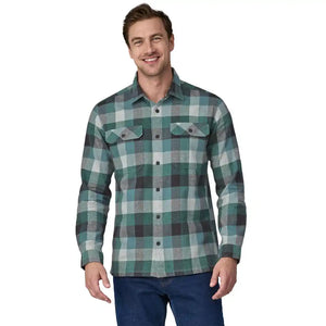Long-Sleeved Organic Cotton Midweight Fjord Flannel Shirt Men's