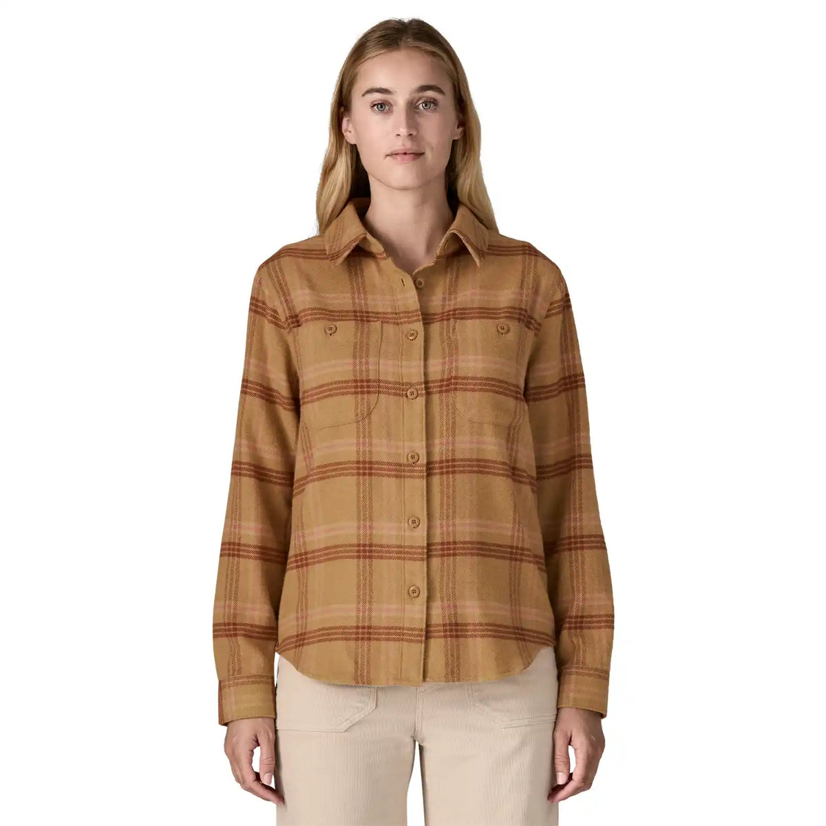 Long-Sleeved Organic Cotton Midweight Fjord Flannel Shirt Women's