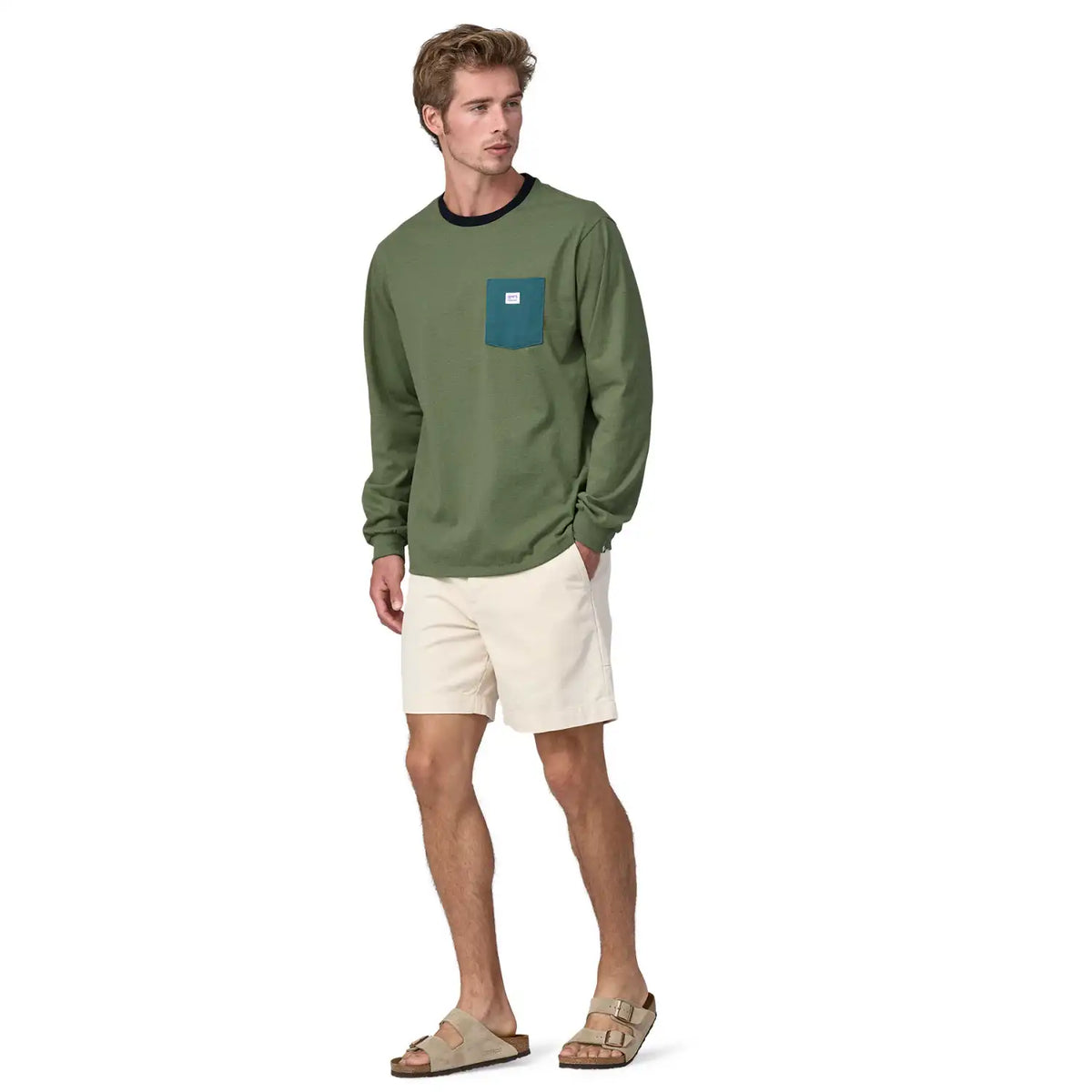 Patagonia Pitkähihaiset Paidat Long-Sleeved Shop Sticker Pocket Responsibili-Tee Treeline Outdoors