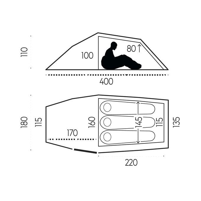 Fjällräven Tunneliteltat Abisko Shape 3 Treeline Outdoors
