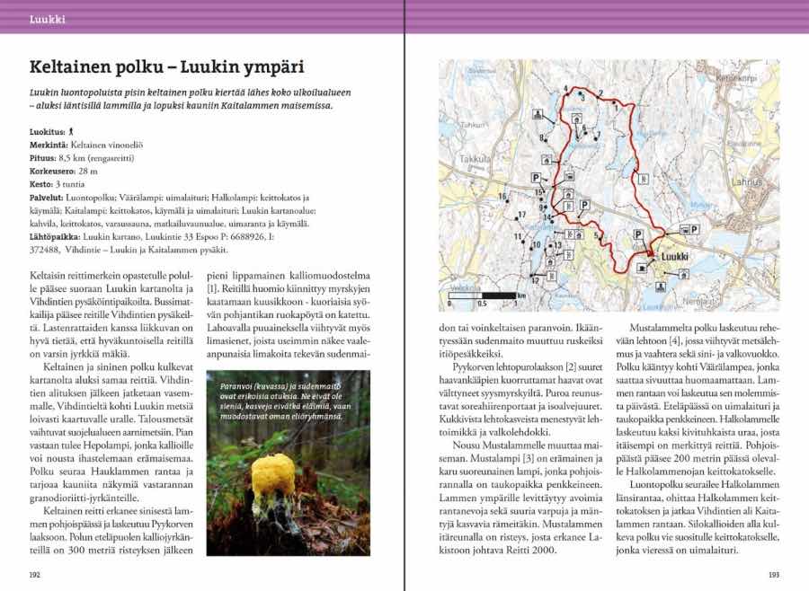 Calazo Kirjat Nuuksion retkeilyopas - Luonto, reitit ja kohteet Treeline Outdoors