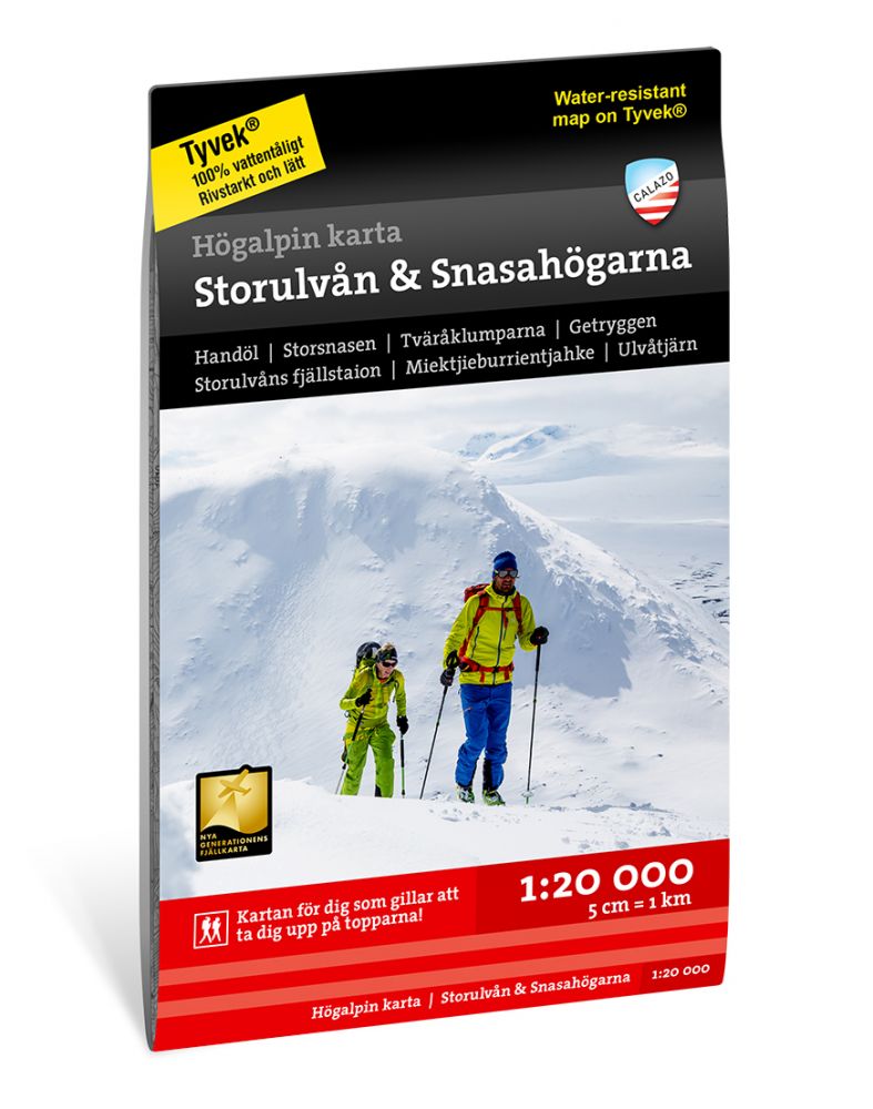 Calazo Kartat Högalpin karta Storulvån & Snasahögarna Treeline Outdoors